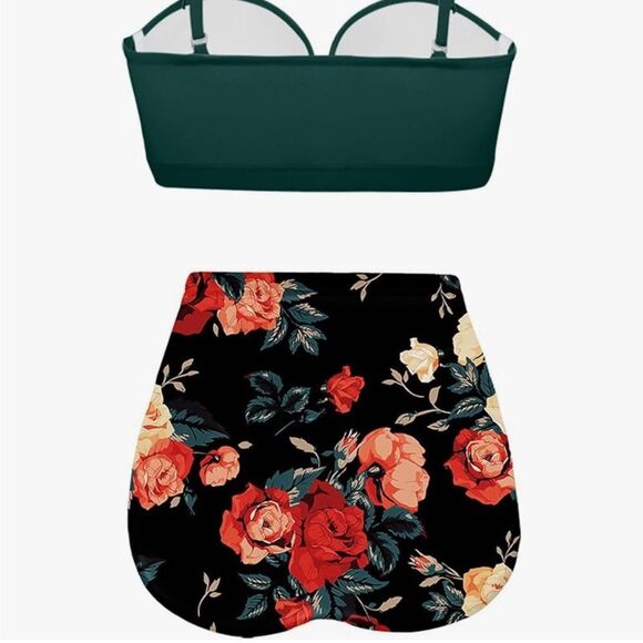 Green Bathing Suit Top Underwire - Picture 3 of 6